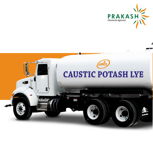 Prakash chemicals agencies Gujarat Caustic potash lye, KOH, ln Tanker load, brand offered - GACL